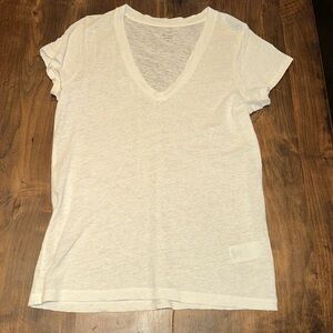 J Crew Linen V-neck Tee